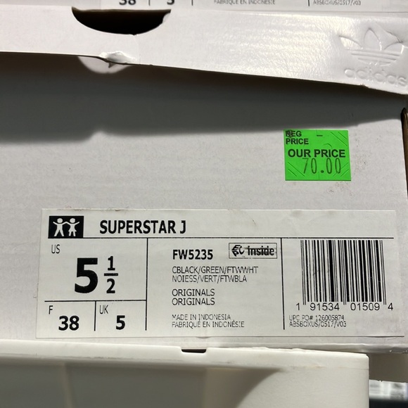 adidas Superstar J 'Colorful Stripes - Core Black' FW5235 - Picture 15 of 15